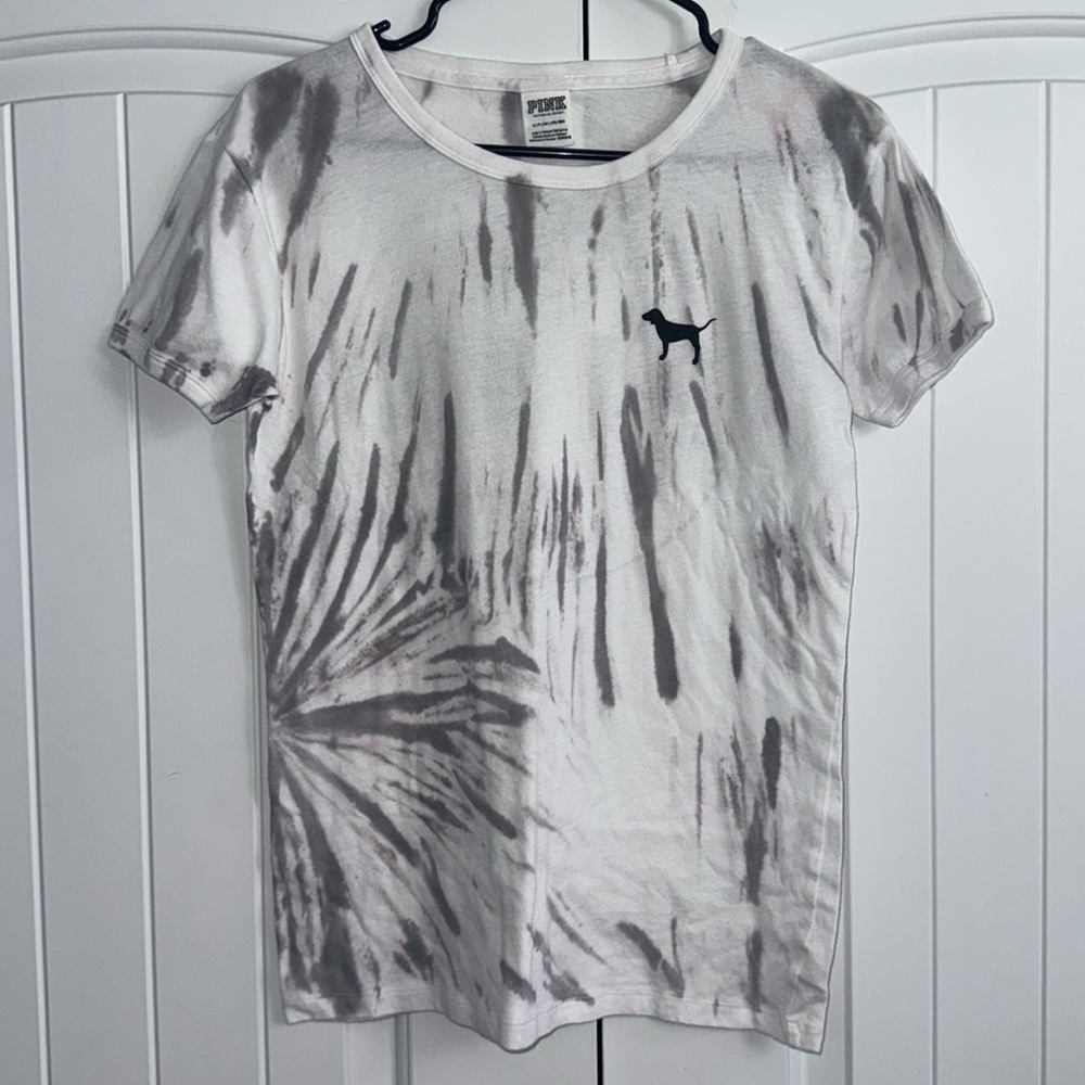 PINK VS White Tie Dye T Shirt